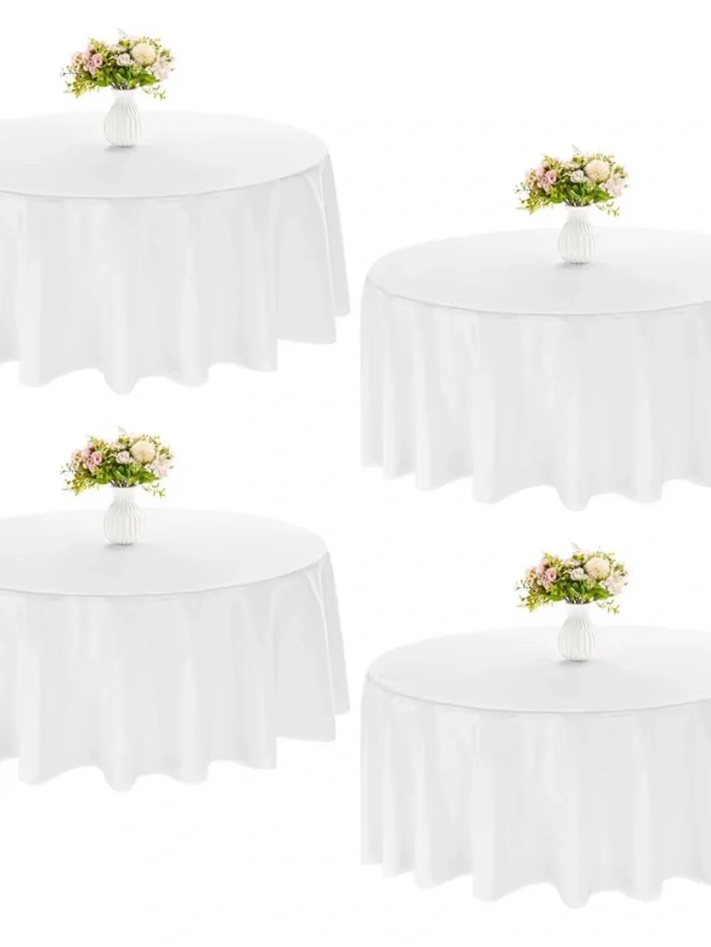 Classic White Round Tablecloth - Elegant Home Dining Cover